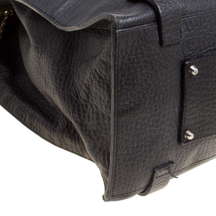 Pre Owned Chloe Black Leather Front Pocket Sally Tote