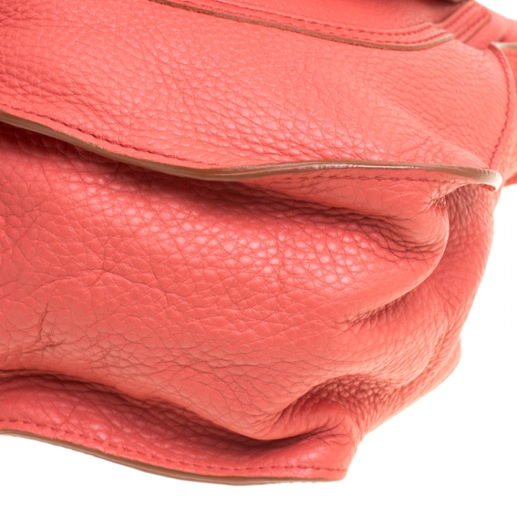 مملوكة مسبقًا Chloe Neon Orange Leather Medium Marcie Satchel