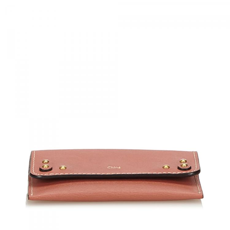 Pre Owned Chloe Pink Leather Card Holder