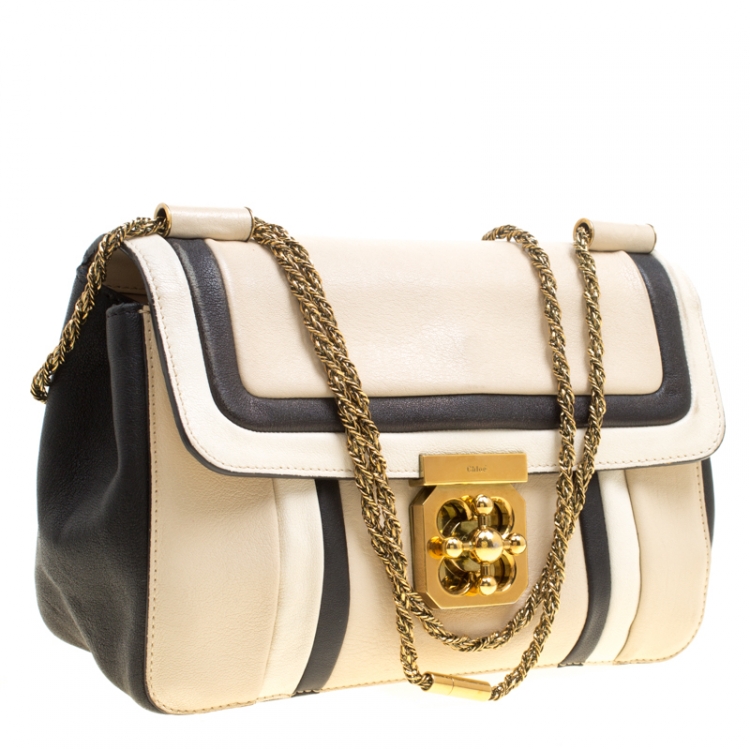 Pre Owned Chloe Tricolor Leather Medium Elsie Shoulder Bag