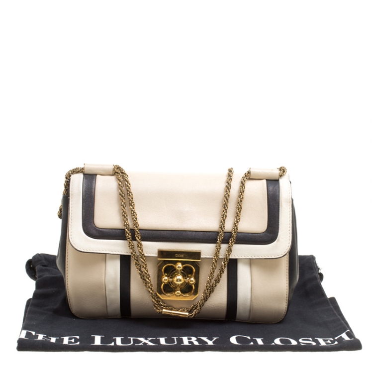 Pre Owned Chloe Tricolor Leather Medium Elsie Shoulder Bag