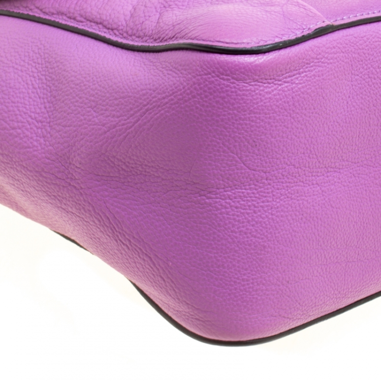 Pre Owned Chloe Purple Leather Medium Elsie Shoulder Bag
