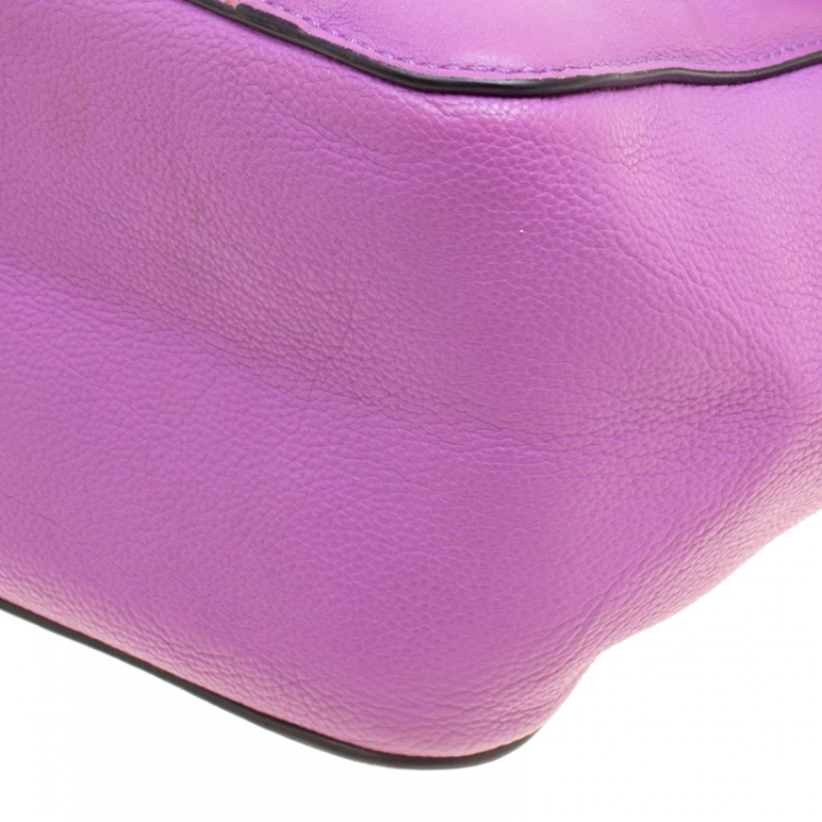Pre Owned Chloe Purple Leather Medium Elsie Shoulder Bag