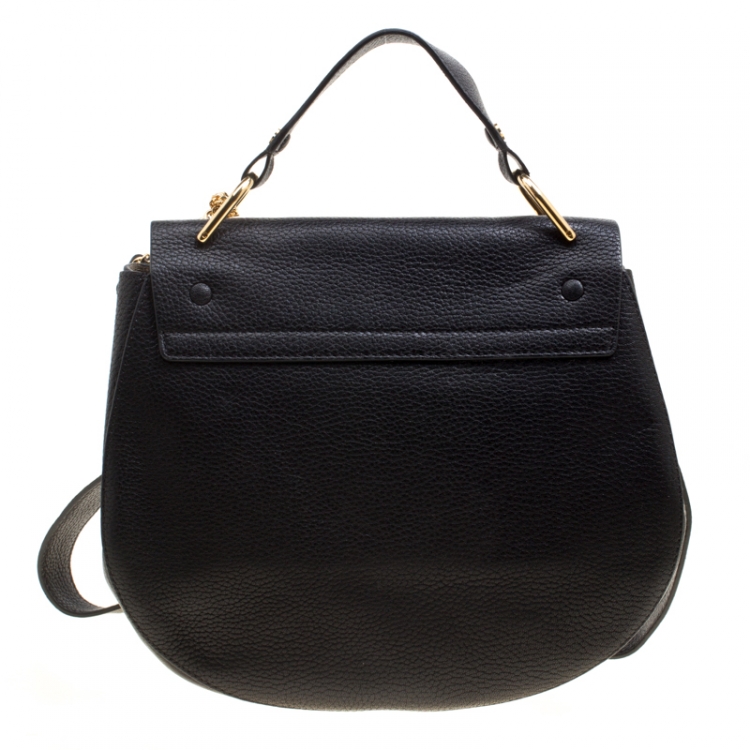 Pre Owned Chloe Black Leather Large Drew Shoulder Bag