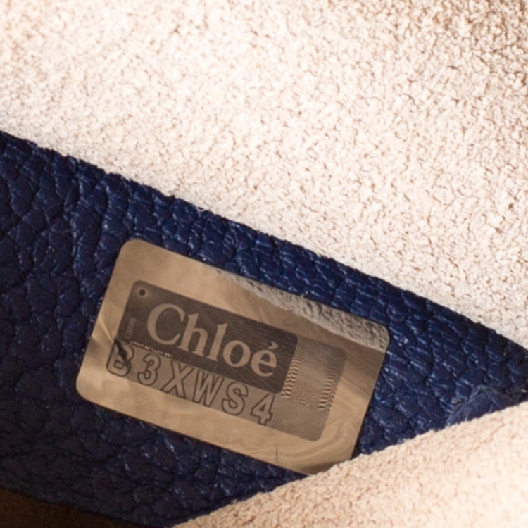 Pre Owned Chloe Blue Leather Medium Drew Shoulder Bag