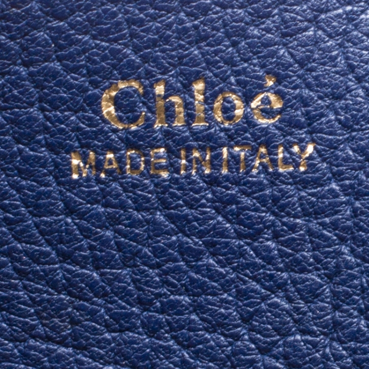 Pre Owned Chloe Blue Leather Medium Drew Shoulder Bag