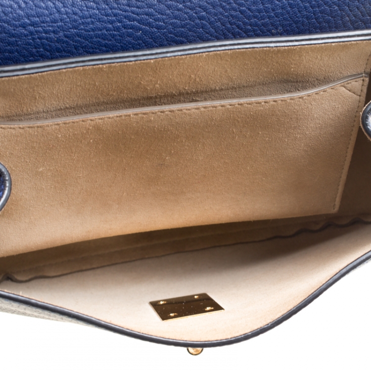 Pre Owned Chloe Blue Leather Medium Drew Shoulder Bag