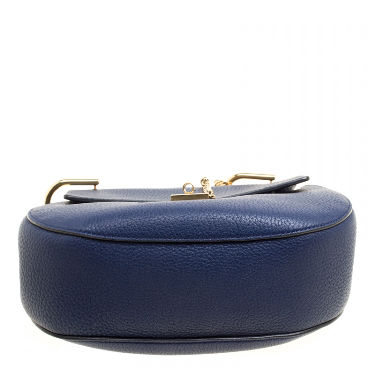 Pre Owned Chloe Blue Leather Medium Drew Shoulder Bag