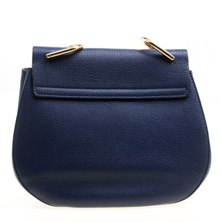 Pre Owned Chloe Blue Leather Medium Drew Shoulder Bag