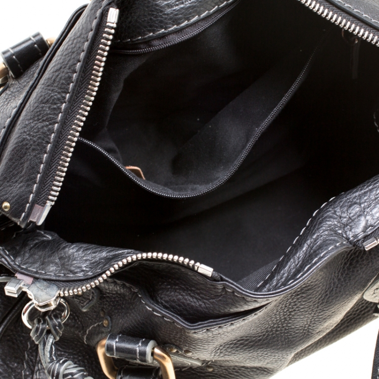 Pre Owned Chloe Black Leather Medium Paddington Satchel