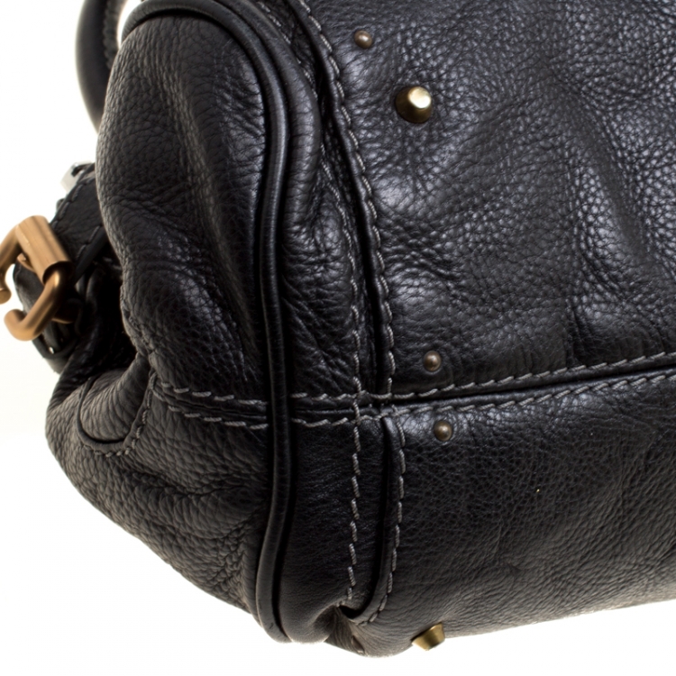 Pre Owned Chloe Black Leather Medium Paddington Satchel