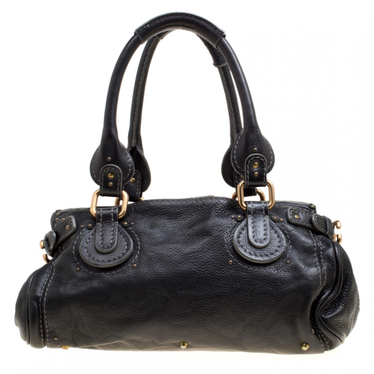 Pre Owned Chloe Black Leather Medium Paddington Satchel