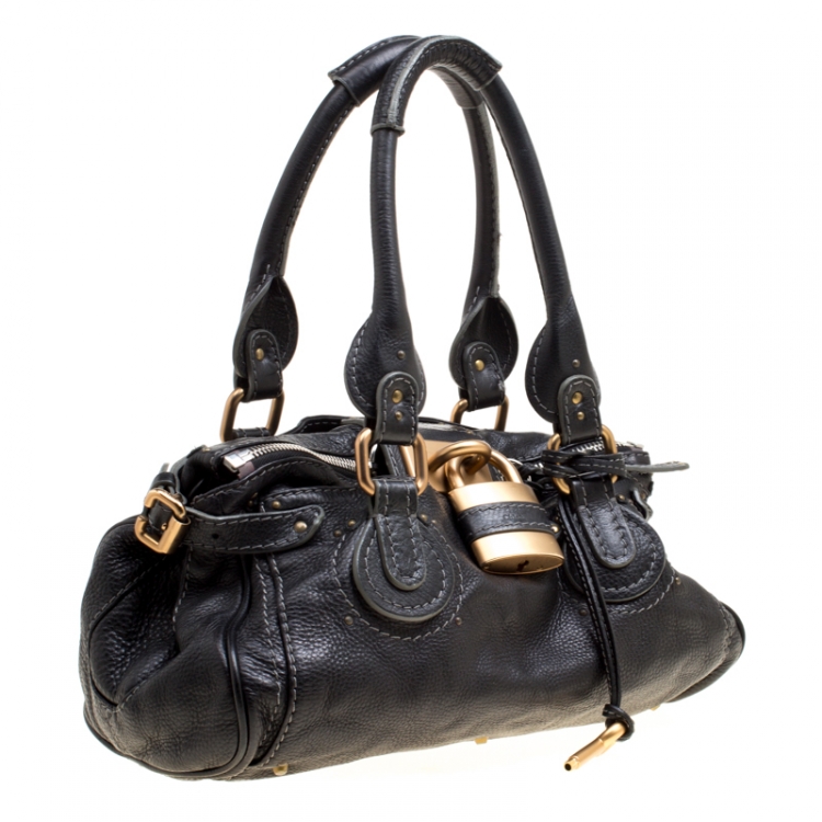 Pre Owned Chloe Black Leather Medium Paddington Satchel