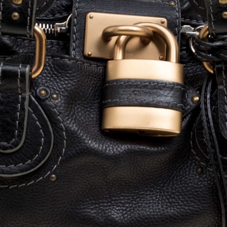 Pre Owned Chloe Black Leather Medium Paddington Satchel