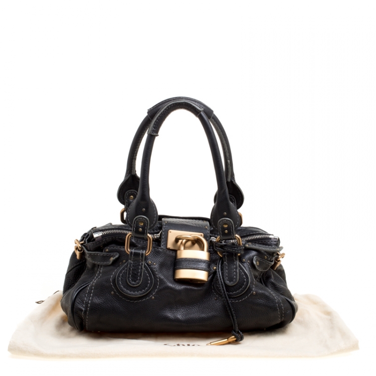 Pre Owned Chloe Black Leather Medium Paddington Satchel