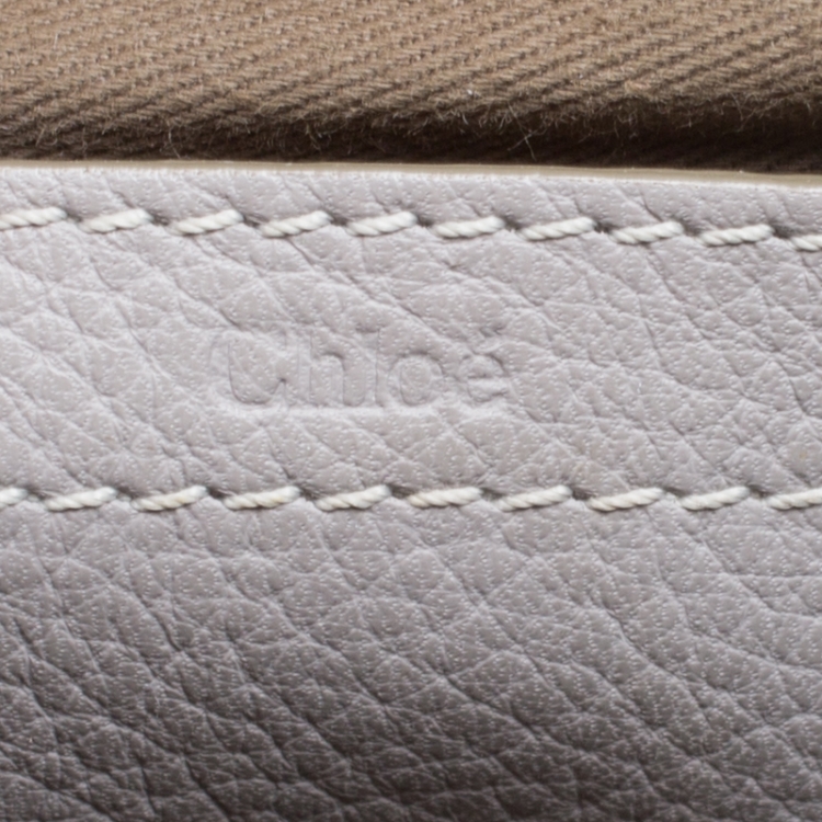 Pre Owned Chloe Grey Leather Mini Marcie Crossbody Bag