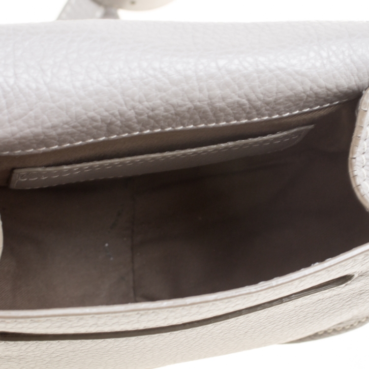 Pre Owned Chloe Grey Leather Mini Marcie Crossbody Bag