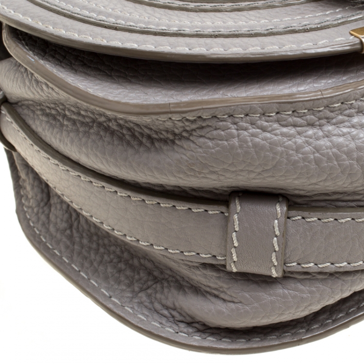 Pre Owned Chloe Grey Leather Mini Marcie Crossbody Bag