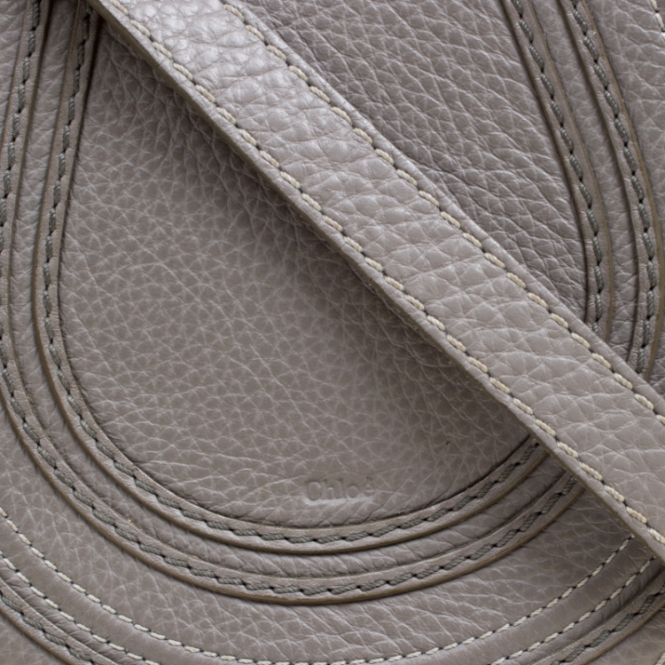 Pre Owned Chloe Grey Leather Mini Marcie Crossbody Bag