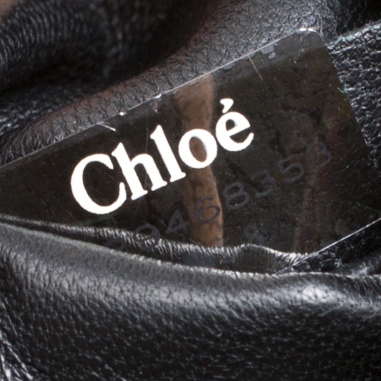 Pre Owned Chloe Black Python Leather Elsie Square Shoulder Bag