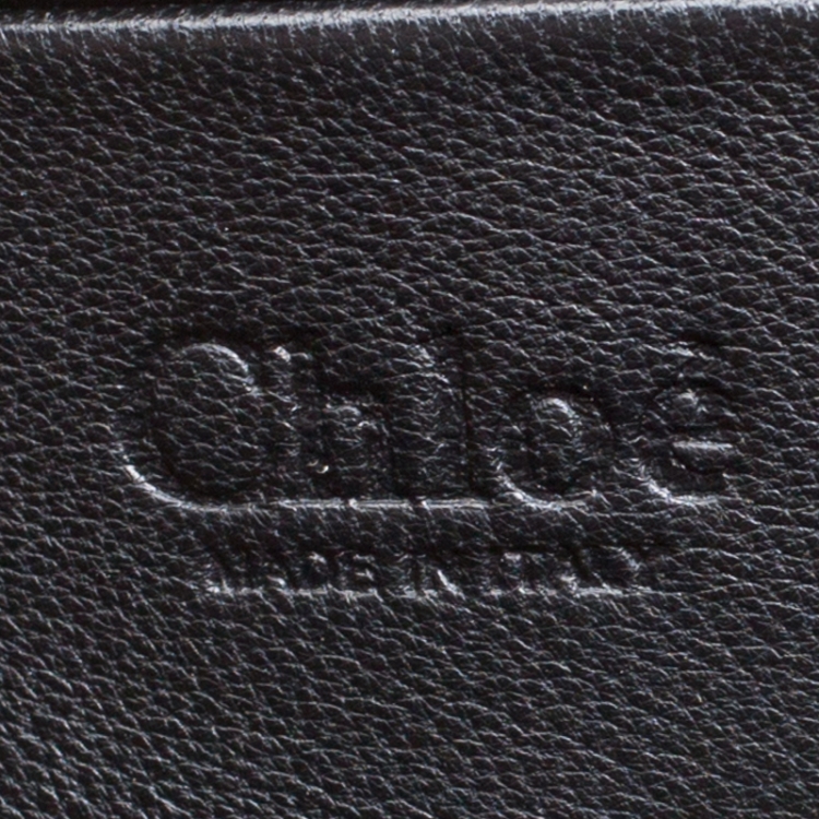Pre Owned Chloe Black Python Leather Elsie Square Shoulder Bag