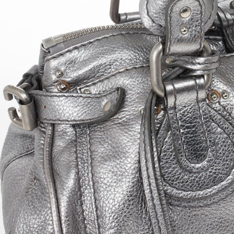 Pre Owned Chloe Silver Leather Paddington Satchel