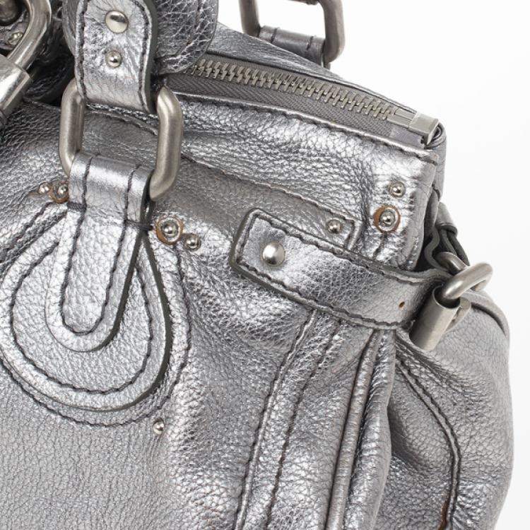 Pre Owned Chloe Silver Leather Paddington Satchel