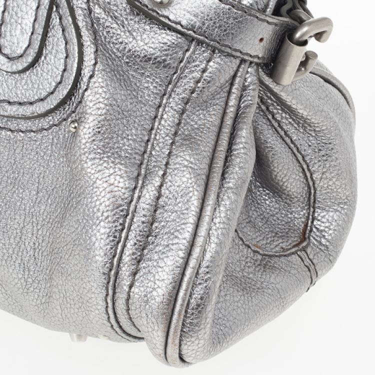 Pre Owned Chloe Silver Leather Paddington Satchel