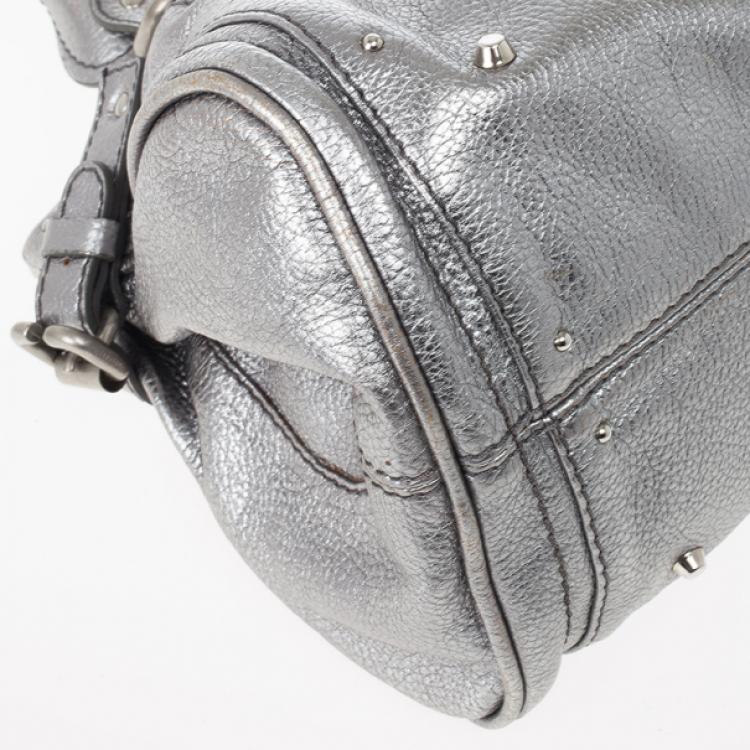 Pre Owned Chloe Silver Leather Paddington Satchel