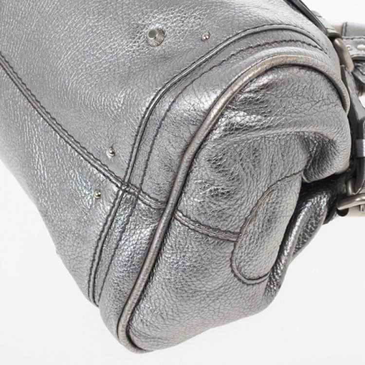 Pre Owned Chloe Silver Leather Paddington Satchel