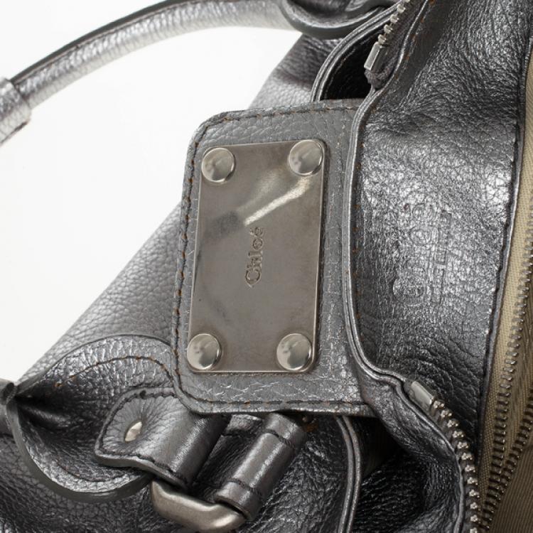 Pre Owned Chloe Silver Leather Paddington Satchel