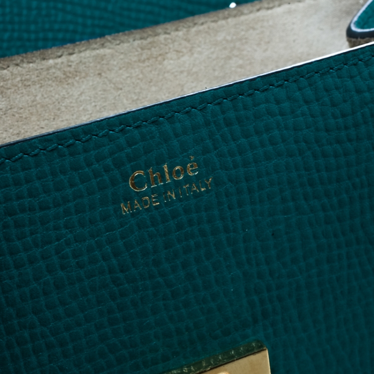 Pre Owned Chloe Green/Blue Leather Small Drew Shoulder Bag