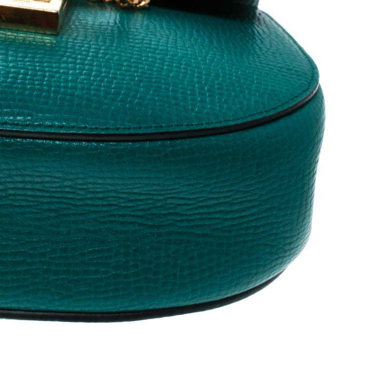 Pre Owned Chloe Green/Blue Leather Small Drew Shoulder Bag