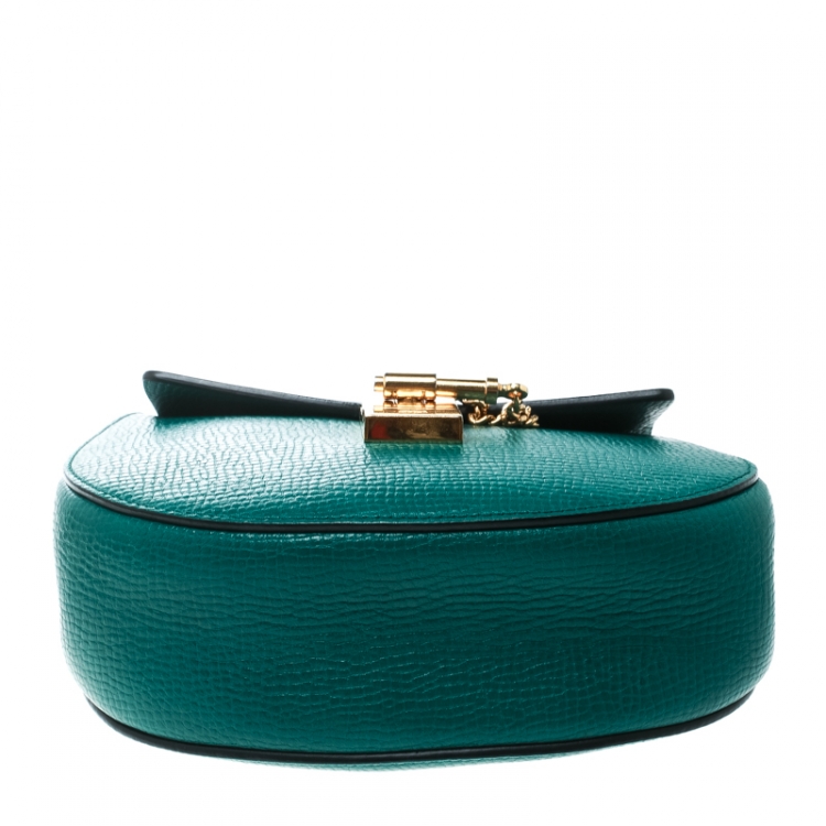 Pre Owned Chloe Green/Blue Leather Small Drew Shoulder Bag
