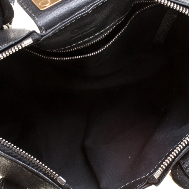 Pre Owned Chloe Black Leather Paddington Dome Satchel
