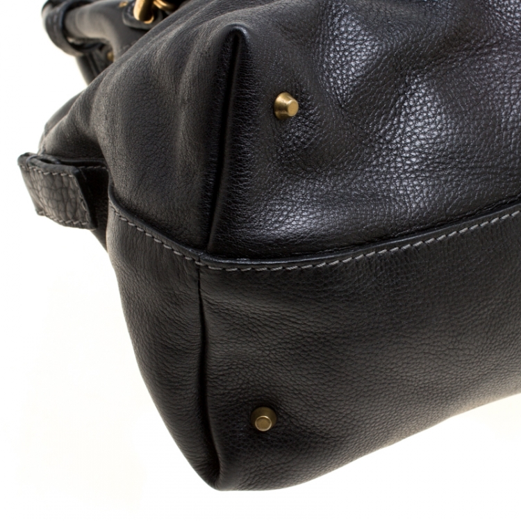Pre Owned Chloe Black Leather Paddington Dome Satchel