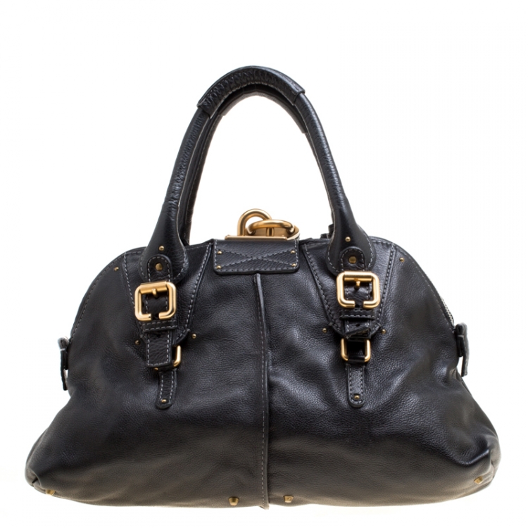 Pre Owned Chloe Black Leather Paddington Dome Satchel