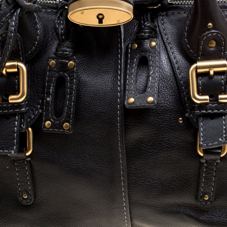 Pre Owned Chloe Black Leather Paddington Dome Satchel