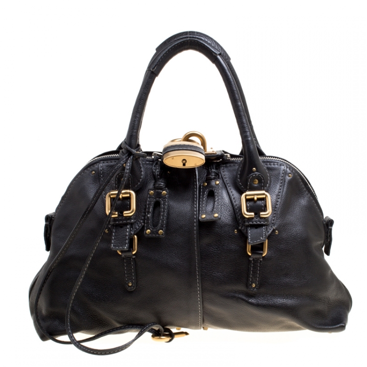 Pre Owned Chloe Black Leather Paddington Dome Satchel