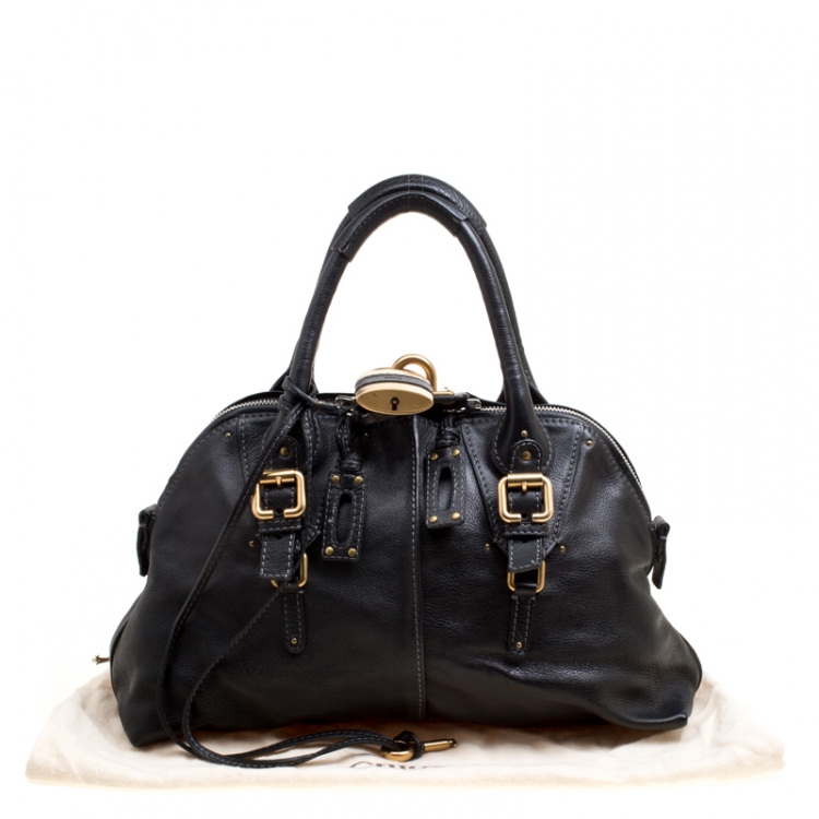 Pre Owned Chloe Black Leather Paddington Dome Satchel
