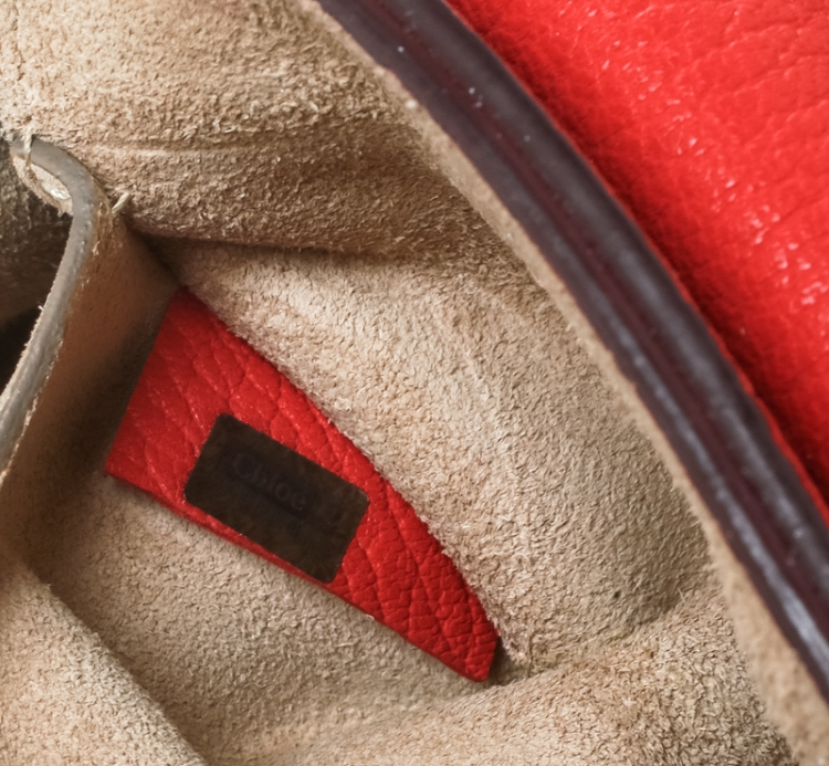 Pre Owned Chloe Red Leather Small Drew Shoulder Bag