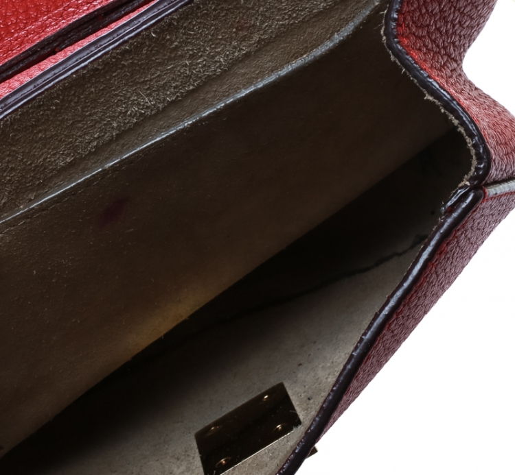 Pre Owned Chloe Red Leather Small Drew Shoulder Bag