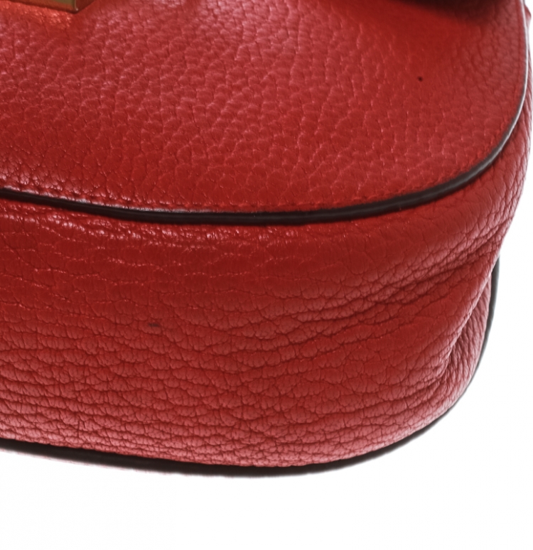 Pre Owned Chloe Red Leather Small Drew Shoulder Bag