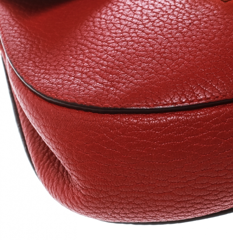 Pre Owned Chloe Red Leather Small Drew Shoulder Bag