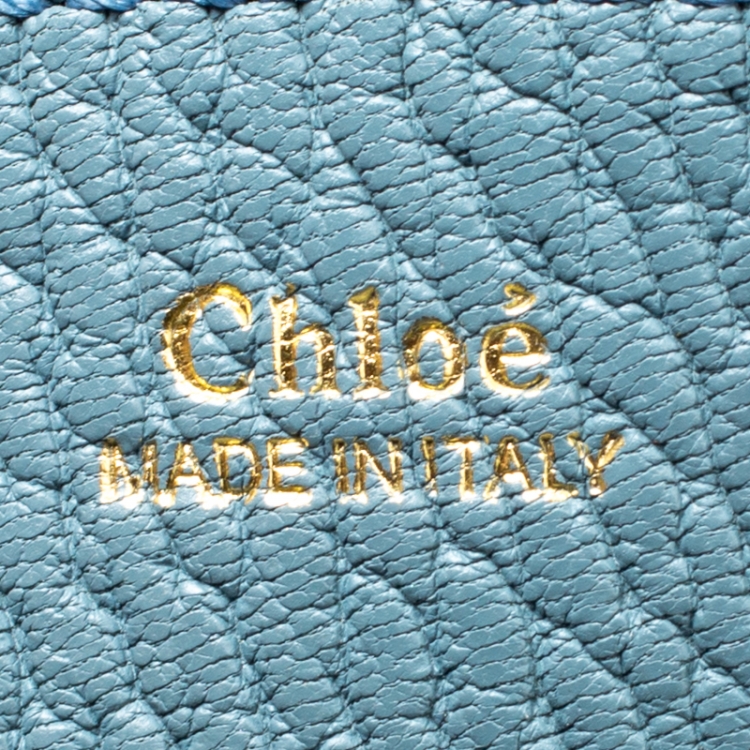 Pre Owned Chloe Blue Leather Medium Drew Shoulder Bag