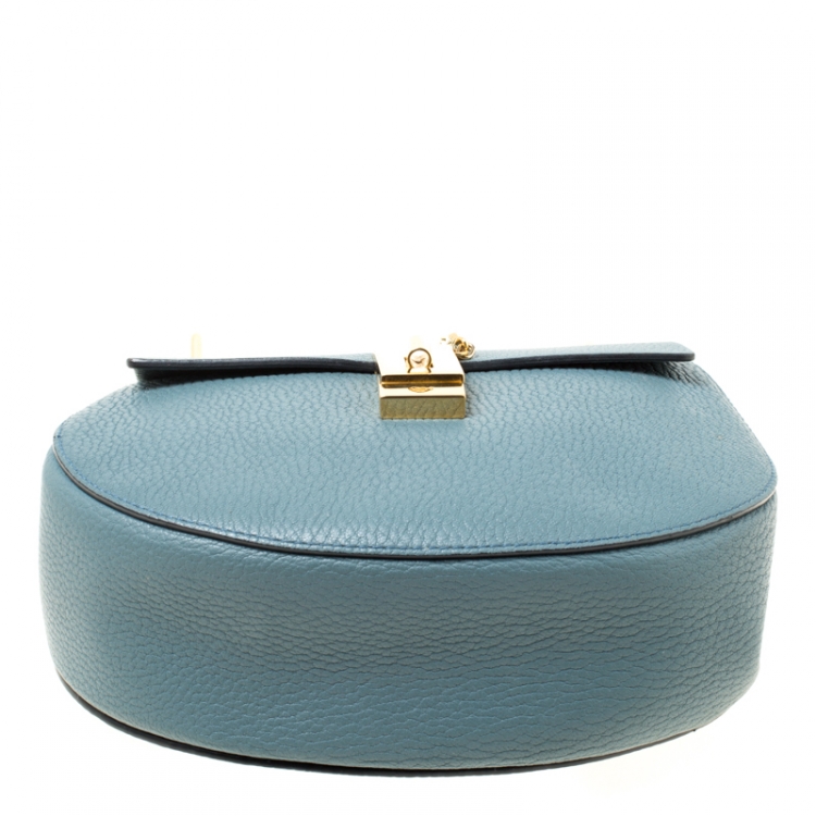 Pre Owned Chloe Blue Leather Medium Drew Shoulder Bag