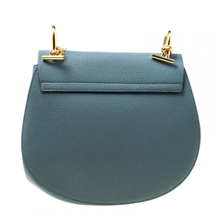 Pre Owned Chloe Blue Leather Medium Drew Shoulder Bag