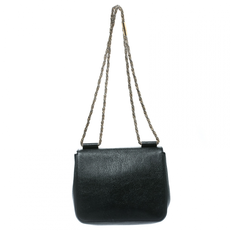 Pre Owned Chloe Black Leather Small Elsie Shoulder Bag