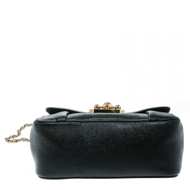 Pre Owned Chloe Black Leather Small Elsie Shoulder Bag
