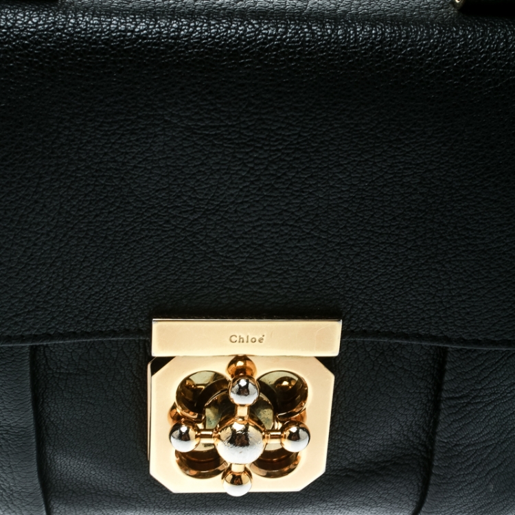 Pre Owned Chloe Black Leather Small Elsie Shoulder Bag